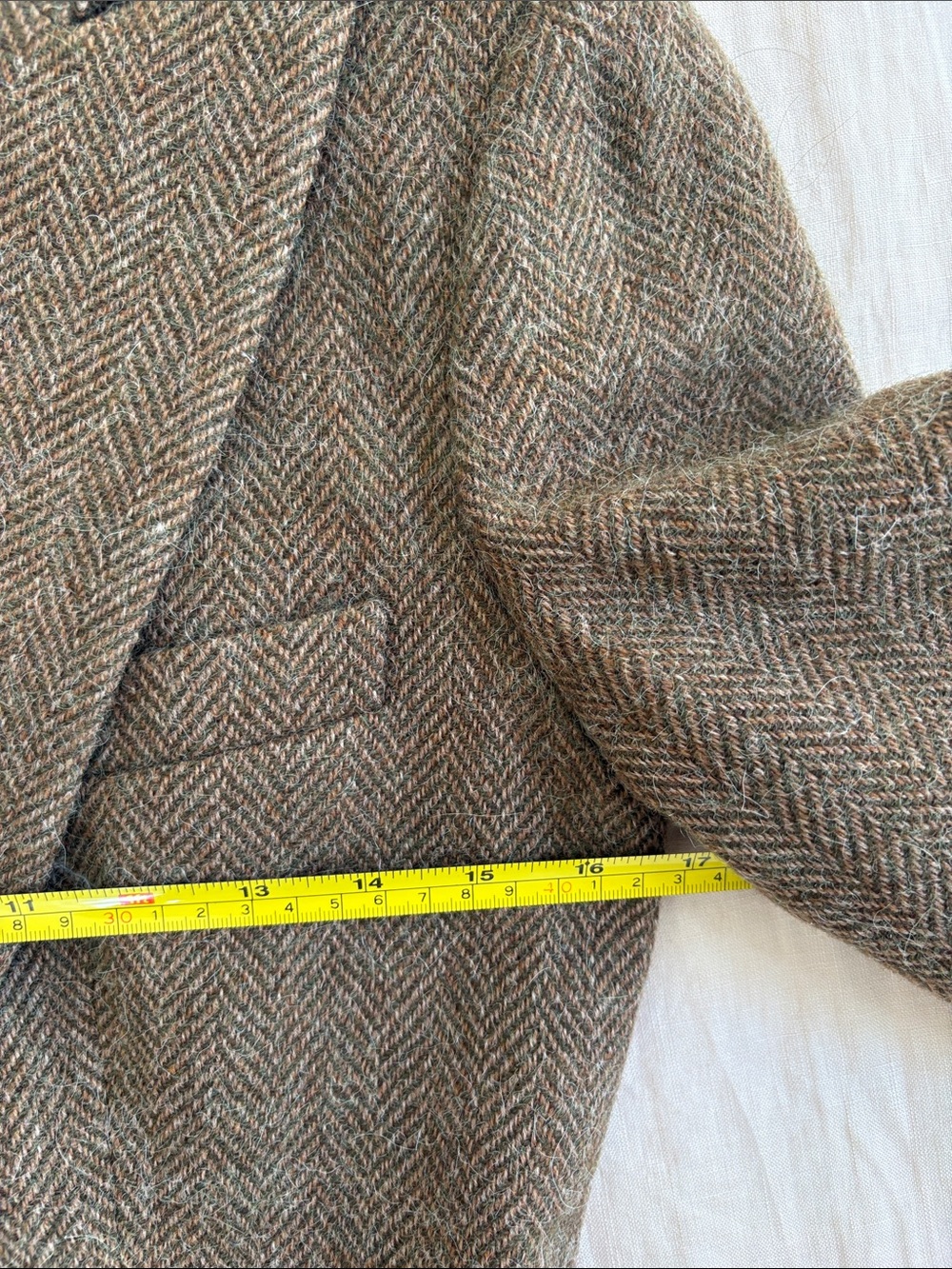 Ralph Lauren Blue Label Brown Herringbone Wool Blazer - Picture 6 of 9